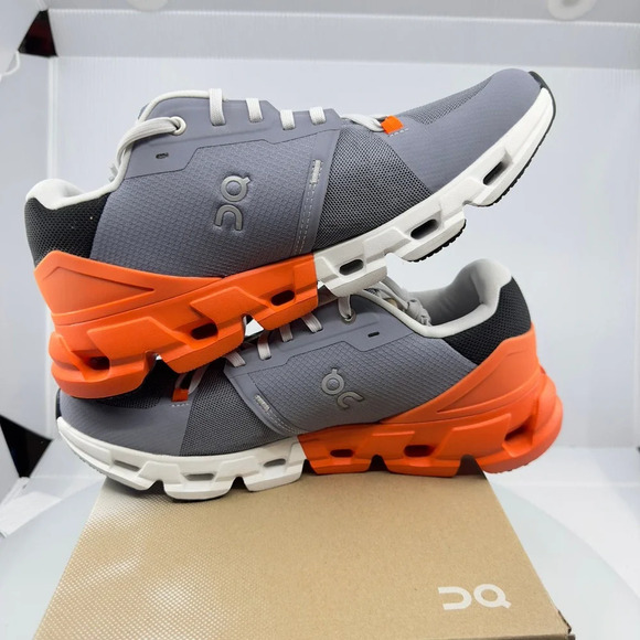 On Cloud Mens Cloudflyer 4 Running Shoes Low Top Sneakers Gray Orange Size 9 - Picture 6 of 8